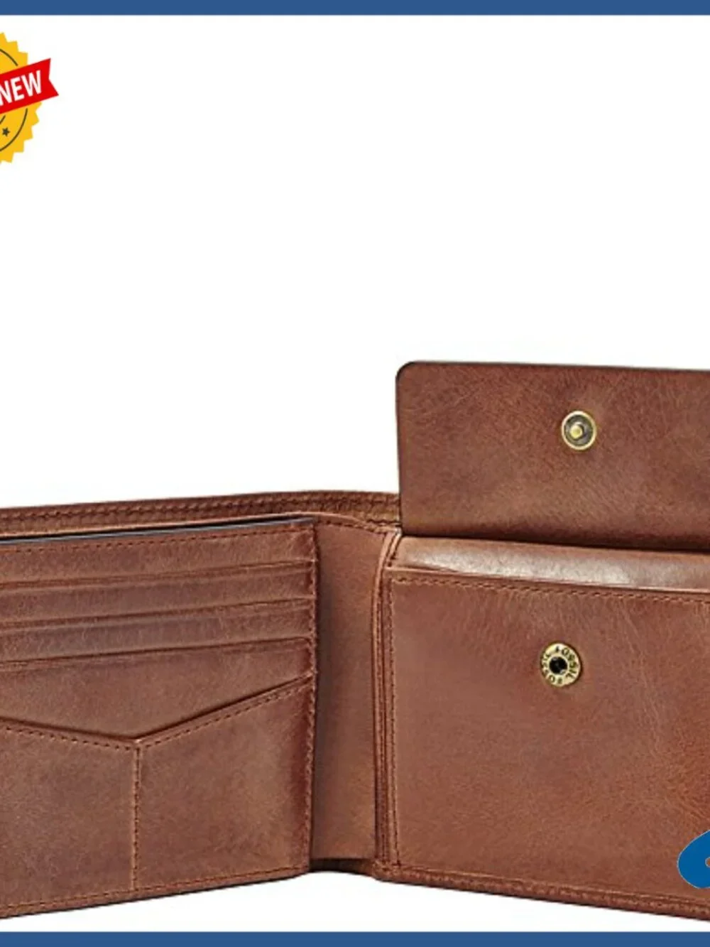 Genuine Leather Bifold Wallet with Coin Pocket for Men